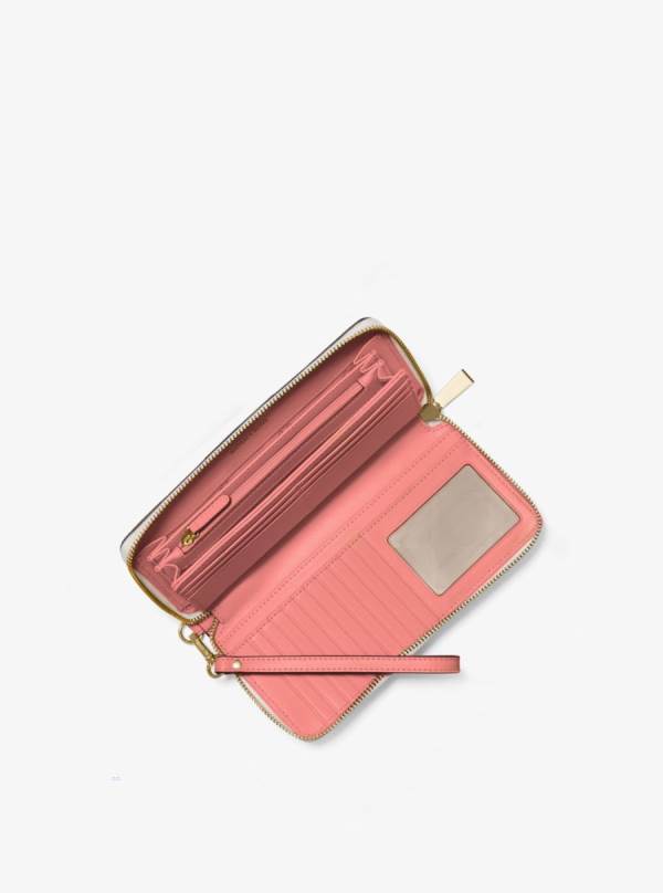 Damske Penazenky Michael Kors Logo Stripe Continental Wristlet Ruzove Viacfarebný - Doplnky Michael Kors Lacne | SOUZN-3591